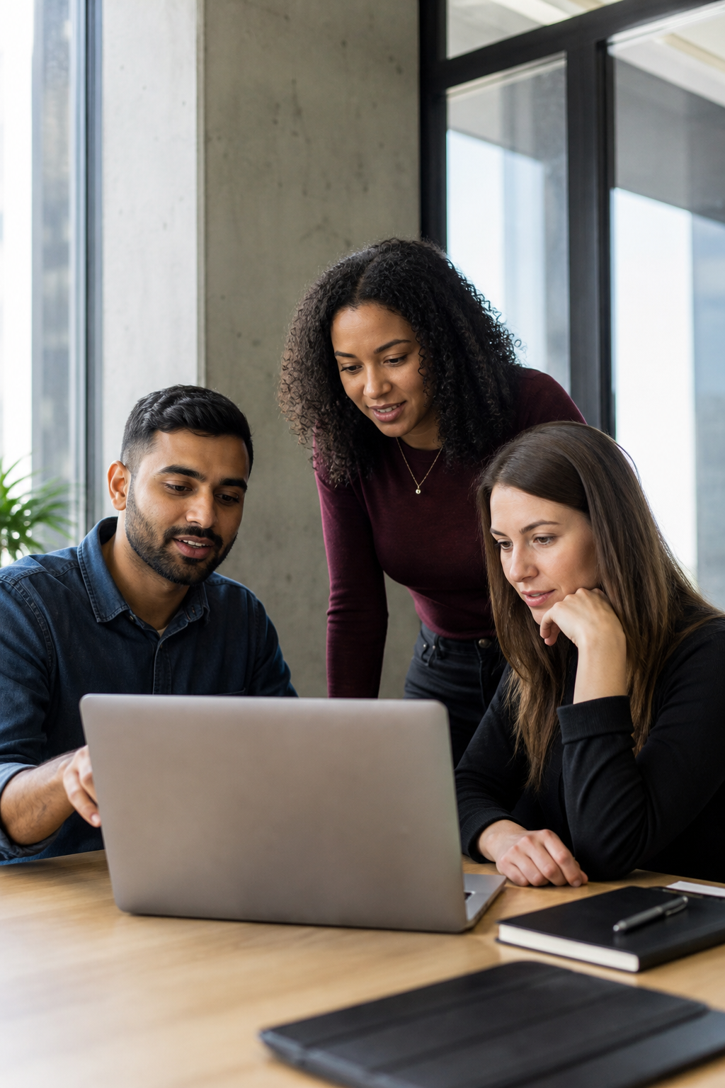 Marketer holding an SEO planning session